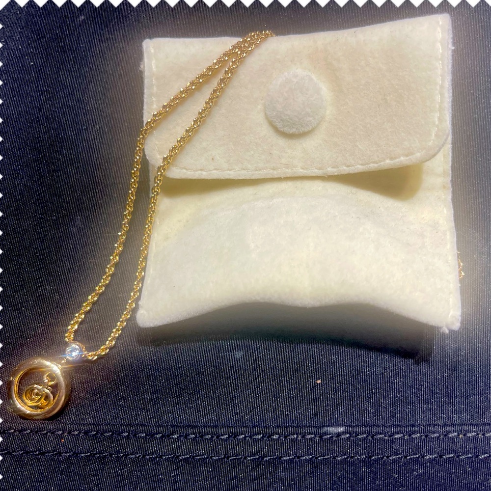 Christian Dior Adjustable “Diamond “ Gold Necklace with Case
